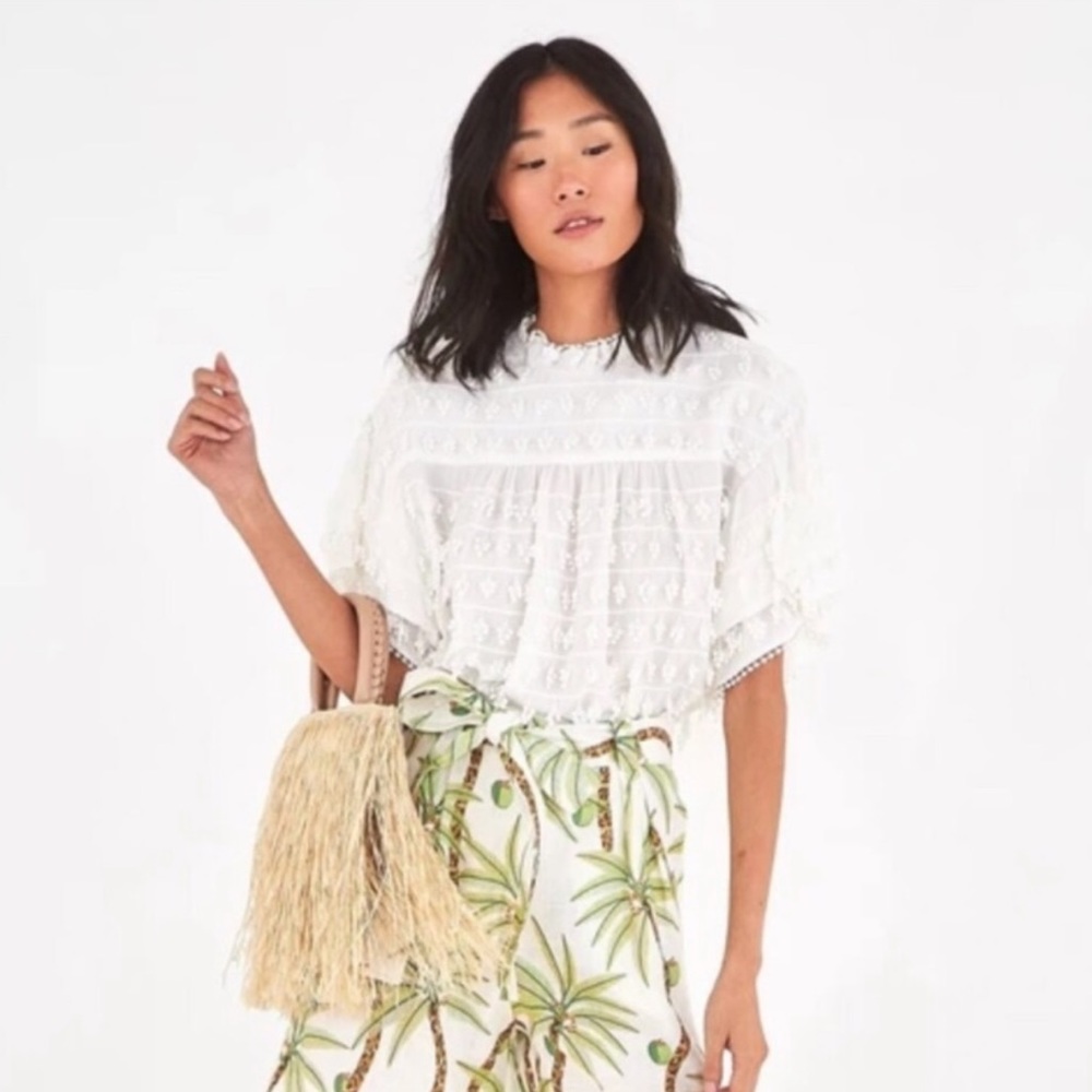 Farm Rio Fringe Detail Blouse M